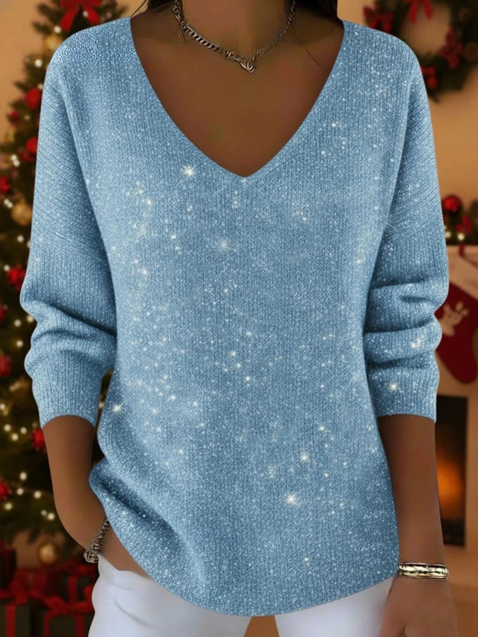 Maison Valmont™ | Pull Col V Festif
