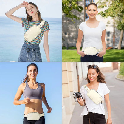 Fanny Packs for Women Men, Black Crossbody Fanny Pack, Unisex Mini Belt Bag with Adjustable Strap, Fashion Cross Body Waist Pack for Traveling Casual Running Hiking