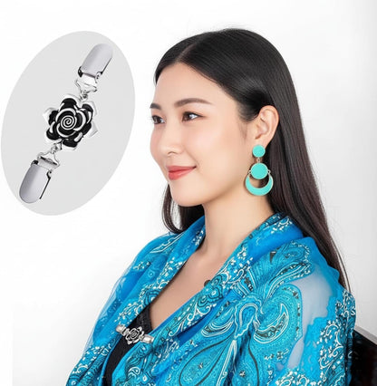 6Pcs Silver Vintage Dress Cinch Clip for Women Clothing Waist Cincher Clip | Metal Waist Cincher Clip Retro Sweater Clips for Cardigans Retro Styles Shirt Brooch Clips Durable Shawl Clip Easy-To-Use