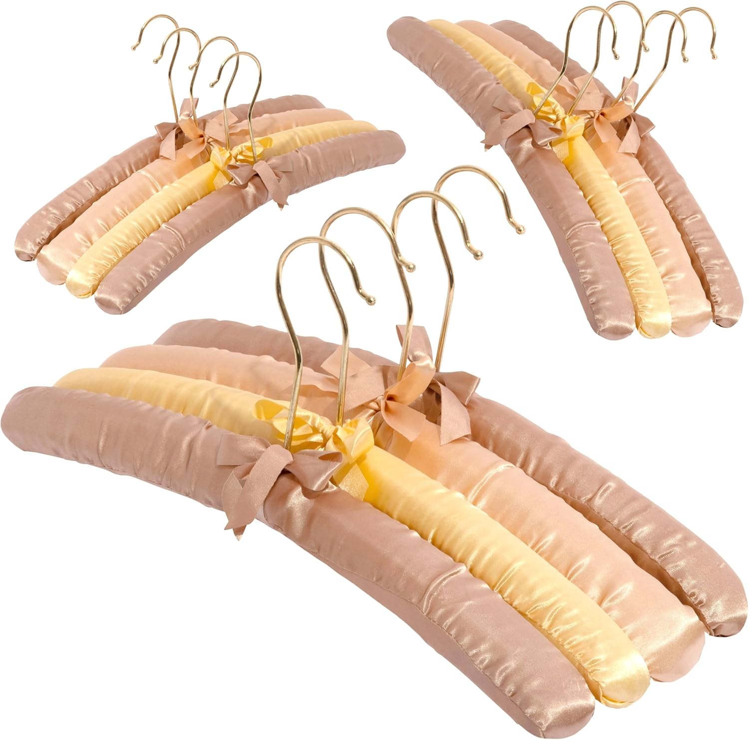 Premium Padded Hangers for Women’S Clothing, Set of 12, Earth Tone | Non-Slip Fabric Hangers for Sweaters, Dresses, Coats, Wedding & Bride Hanger