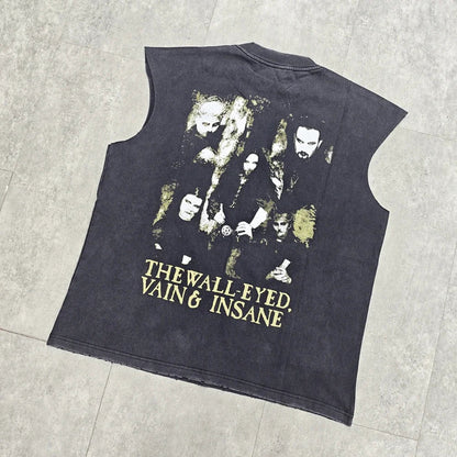 Yao Fashion Casual Oversize Streetwear Sleeveless Baggy Print Tops Men Clothing Band Punk Rock Retro Cotton Tank Vest for Men