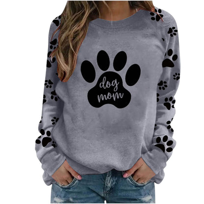 Cute Crew Neck Sweatshirts for Women Spring Fall Fashion Long Sleeve Graphic Print Pullover Tops Casual Workout Shirts(Gray,Xxl)