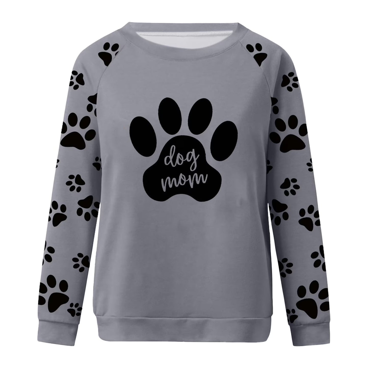 Cute Crew Neck Sweatshirts for Women Spring Fall Fashion Long Sleeve Graphic Print Pullover Tops Casual Workout Shirts(Gray,Xxl)