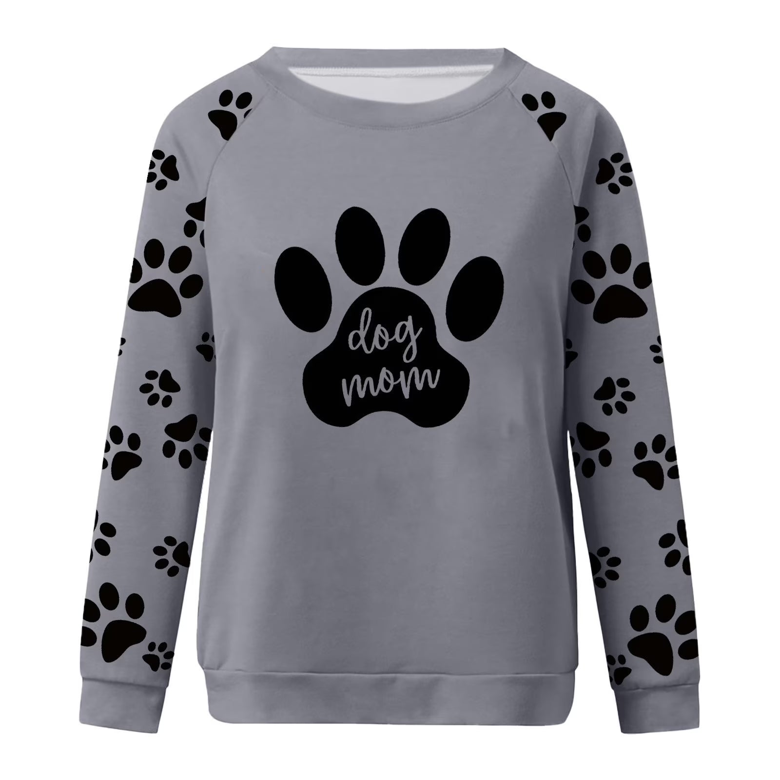 Cute Crew Neck Sweatshirts for Women Spring Fall Fashion Long Sleeve Graphic Print Pullover Tops Casual Workout Shirts(Gray,Xxl)