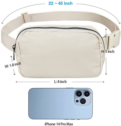 Fanny Packs for Women Men, Black Crossbody Fanny Pack, Unisex Mini Belt Bag with Adjustable Strap, Fashion Cross Body Waist Pack for Traveling Casual Running Hiking