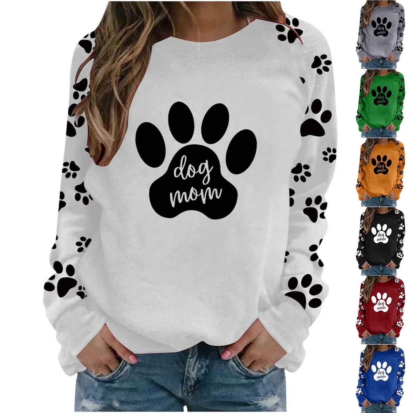 Cute Crew Neck Sweatshirts for Women Spring Fall Fashion Long Sleeve Graphic Print Pullover Tops Casual Workout Shirts(Gray,Xxl)